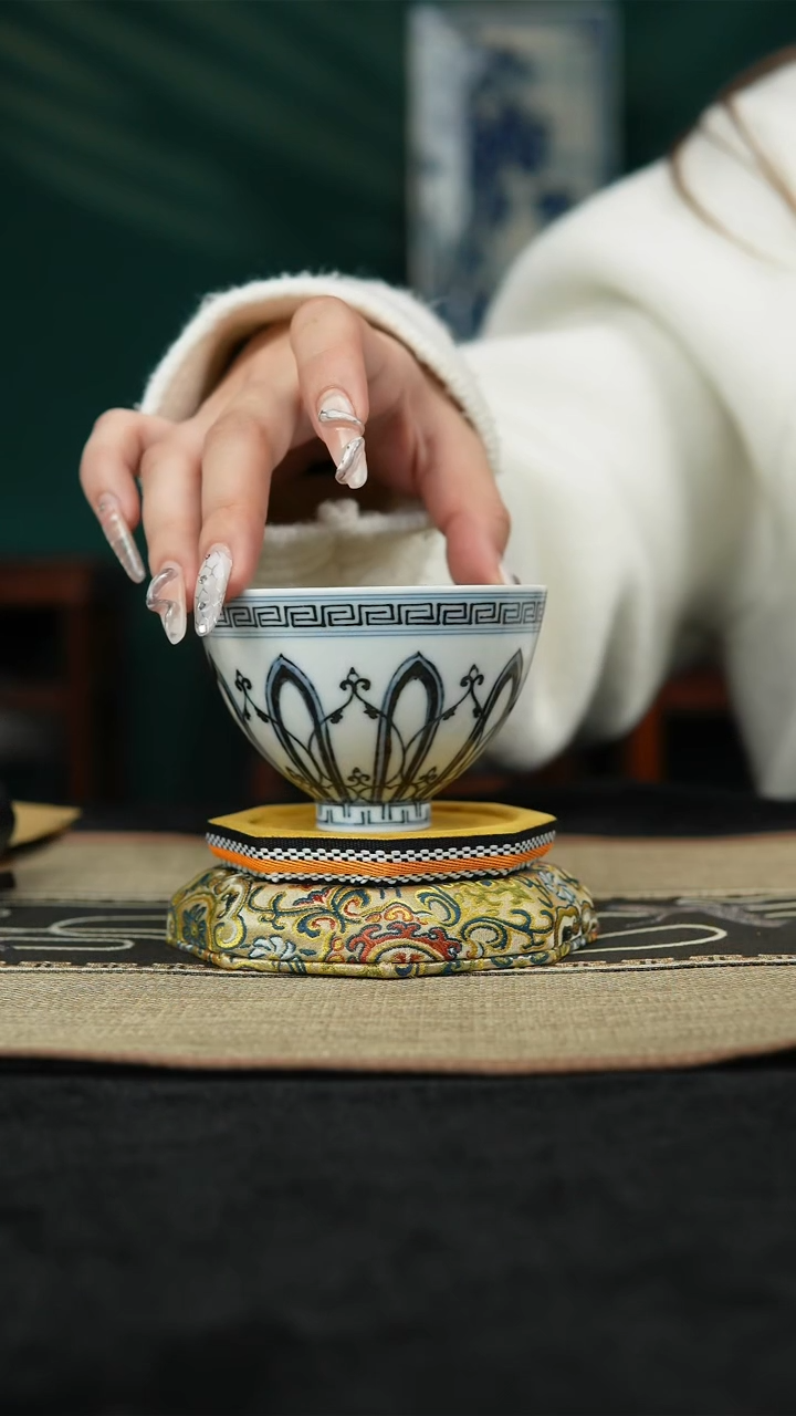 【闪购商品】复器青花主人杯鸡心杯茶杯