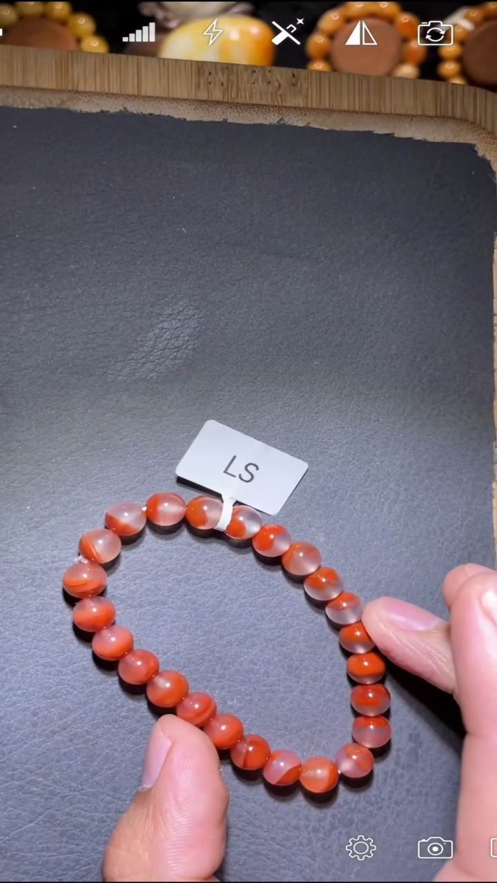 未镶嵌LS南红玛瑙圆珠手串卡8