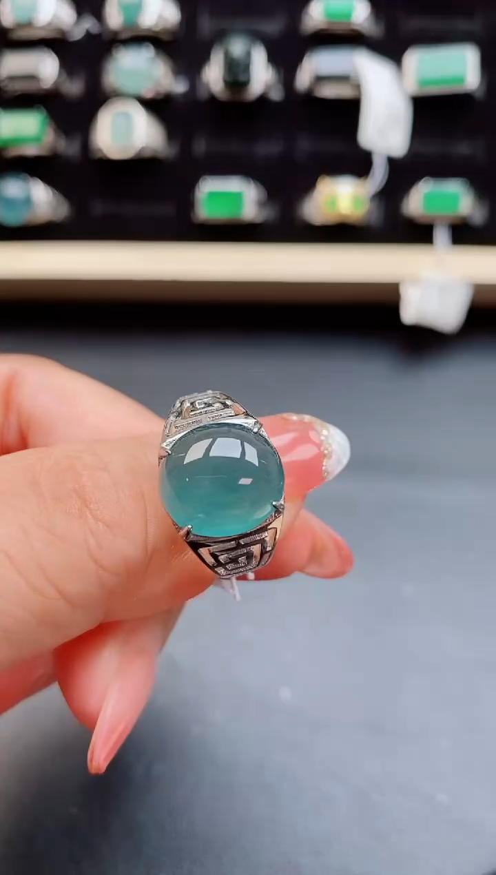 【闪购商品】翡翠戒指银S925镶嵌50805