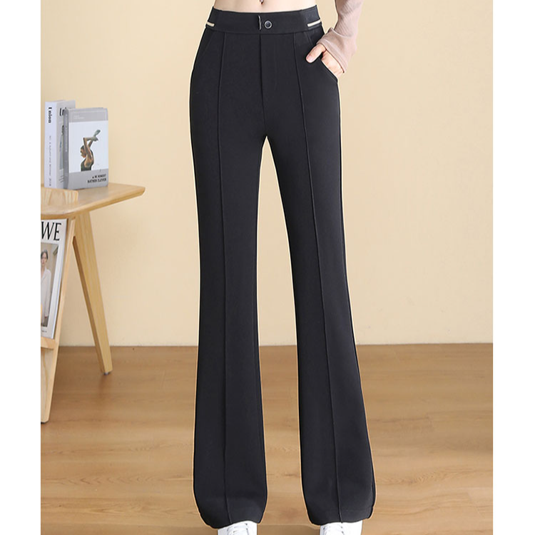 纪凡姬/L01-新款微喇裤女松紧腰垂感休闲喇叭裤