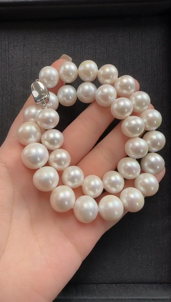 颈饰银S925镶嵌淡水珍珠006珍珠一条