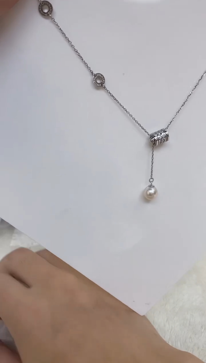 海水珍珠银S925镶嵌颈饰