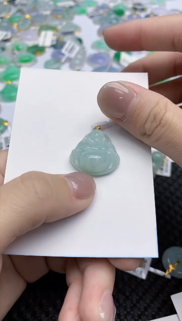 【闪购商品】翡翠颈饰18K金镶嵌天然翡翠A货