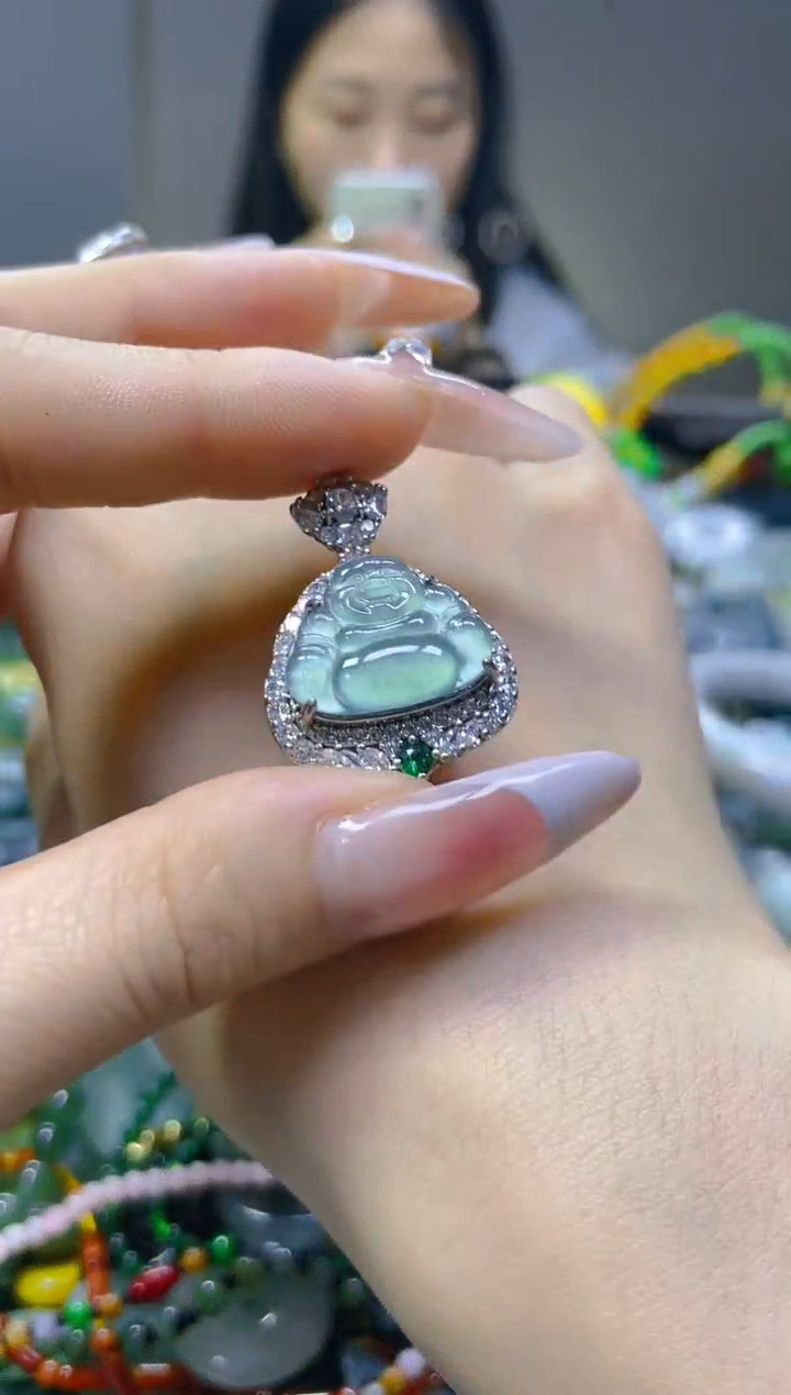 翡翠未镶嵌颈饰/B/翡翠A货一图一物