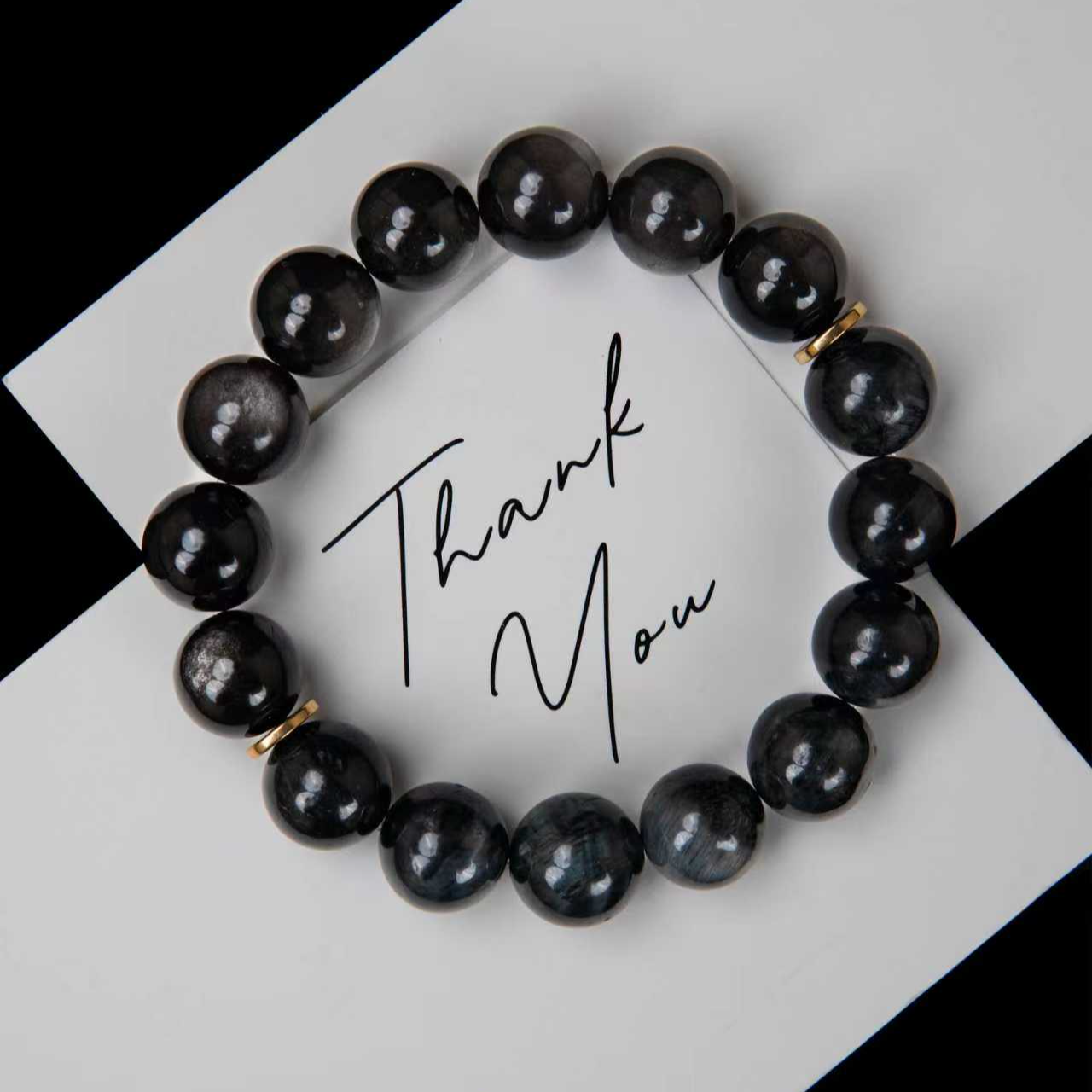 【月落】银曜石+蓝虎眼 颜色微差