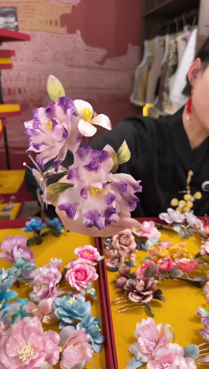 【闪购商品】刺绣非遗绒花（发饰）