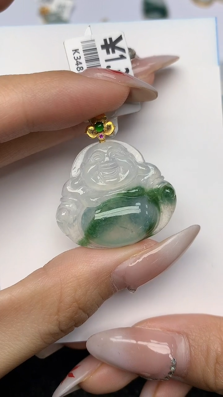 【闪购商品】翡翠颈饰18K金镶嵌天然翡翠A货