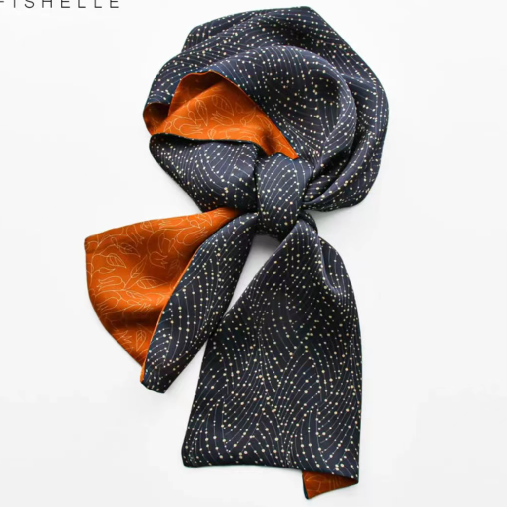 丹语丝绸-满天星-素绉缎双层飘带