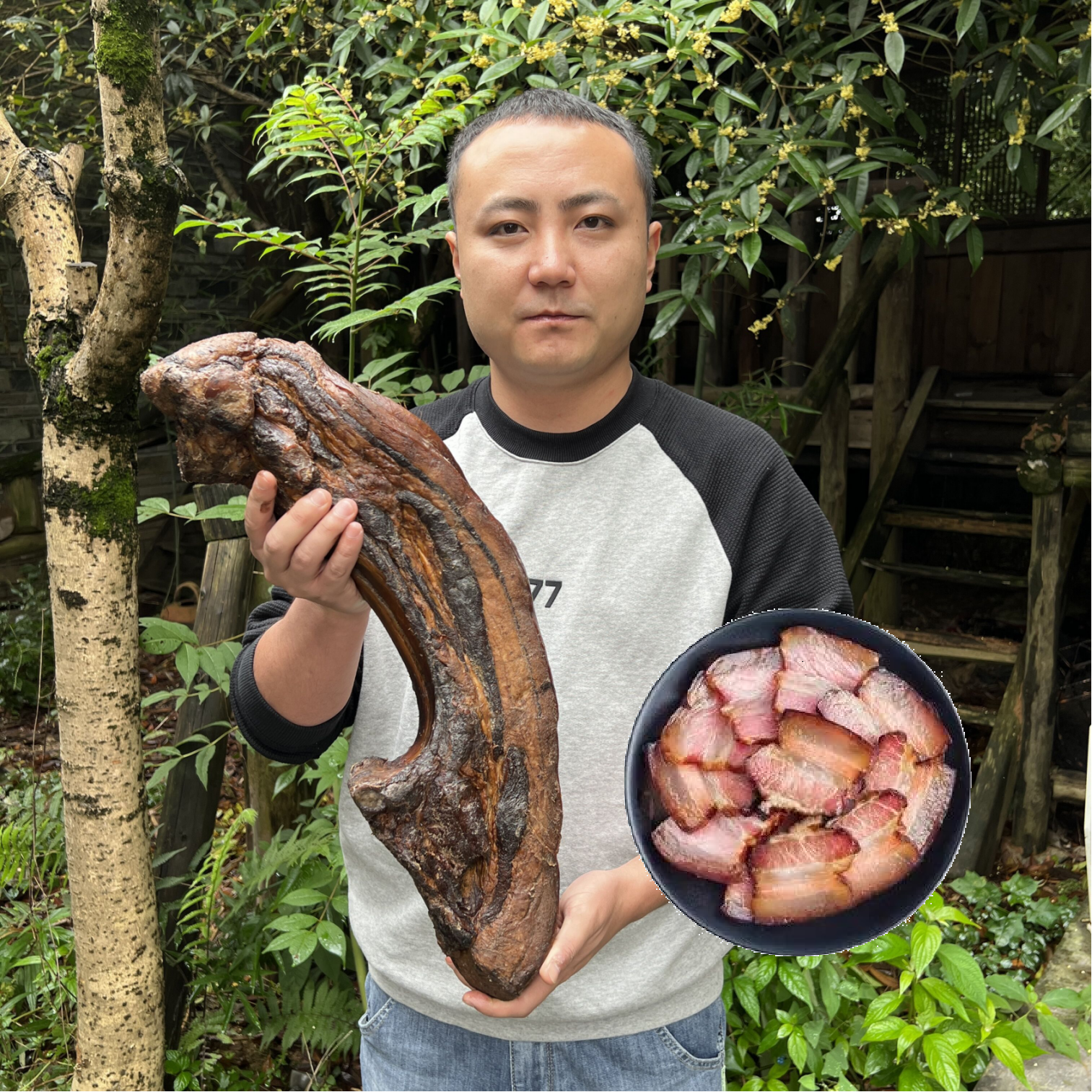 WAWUSHAN/瓦屋山带排骨老腊肉整块发货不抽真空不切断足3斤4斤5斤