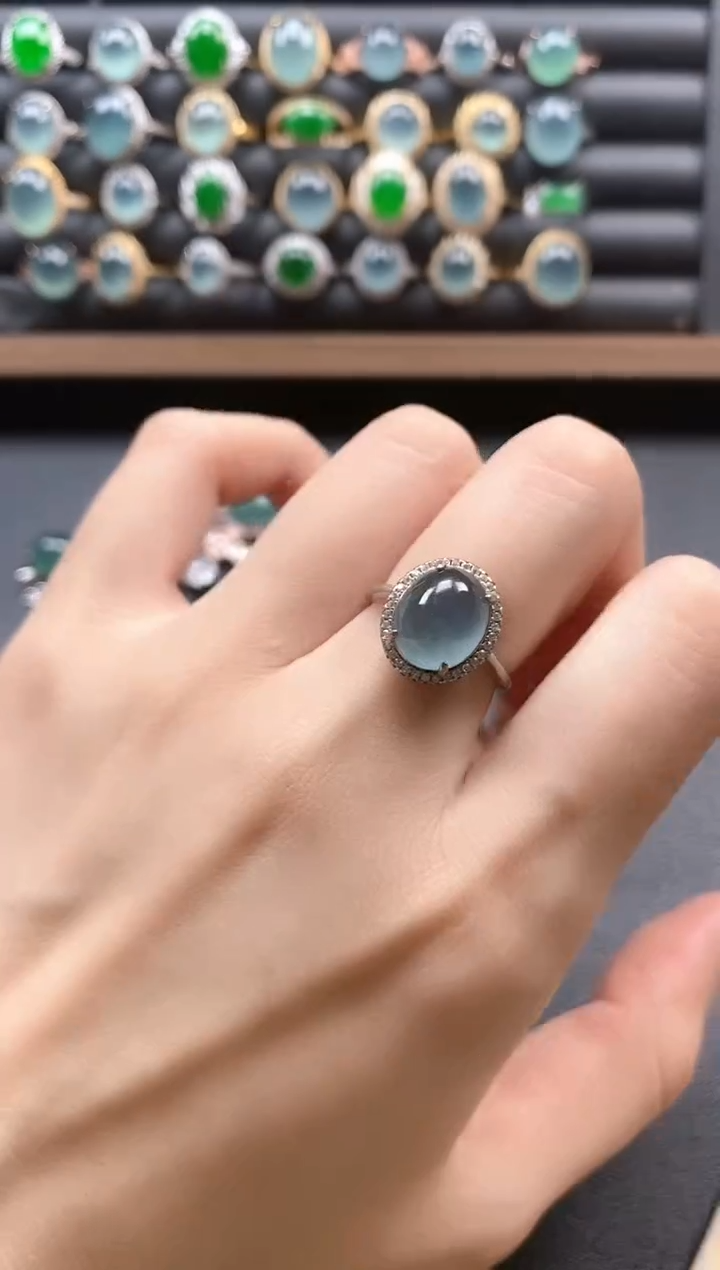 银S925镶嵌戒指翡翠51151