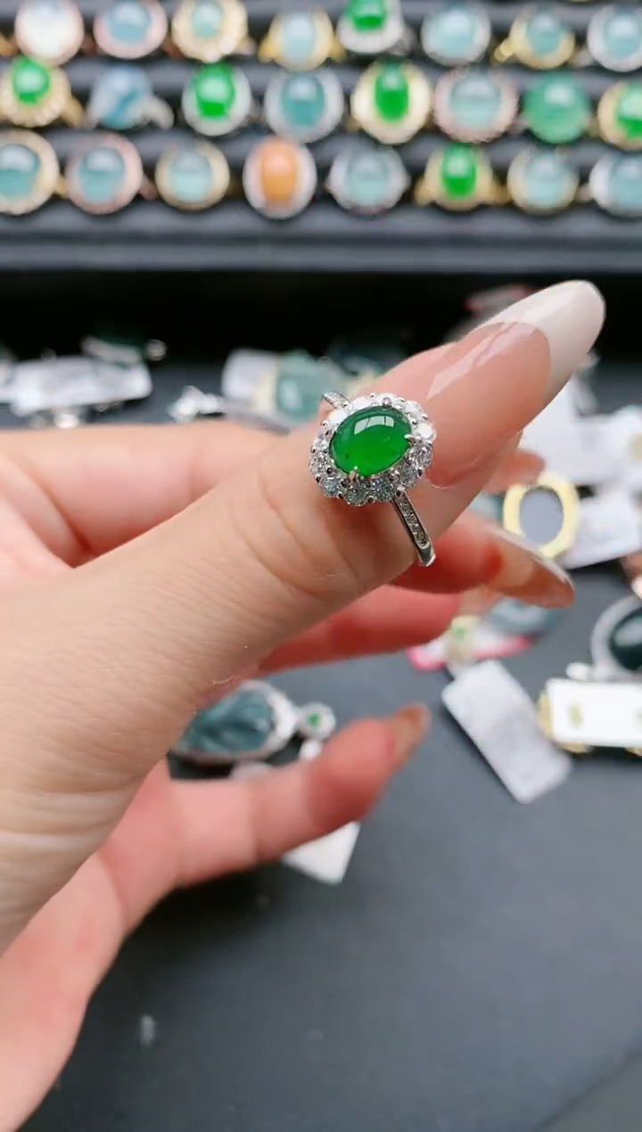 【闪购商品】翡翠戒指银S925镶嵌11111111
