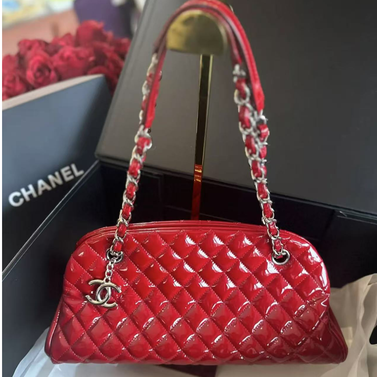 99新 Chanel/香奈儿 98新【静文】保龄球包小号单肩包/BGK302640013