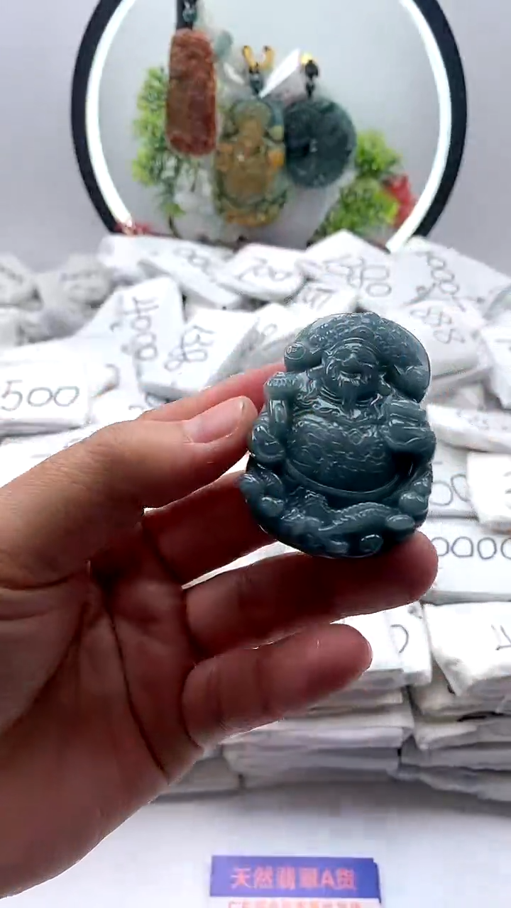 【闪购商品】翡翠颈饰未镶嵌财神【品质一般能接受再拍】