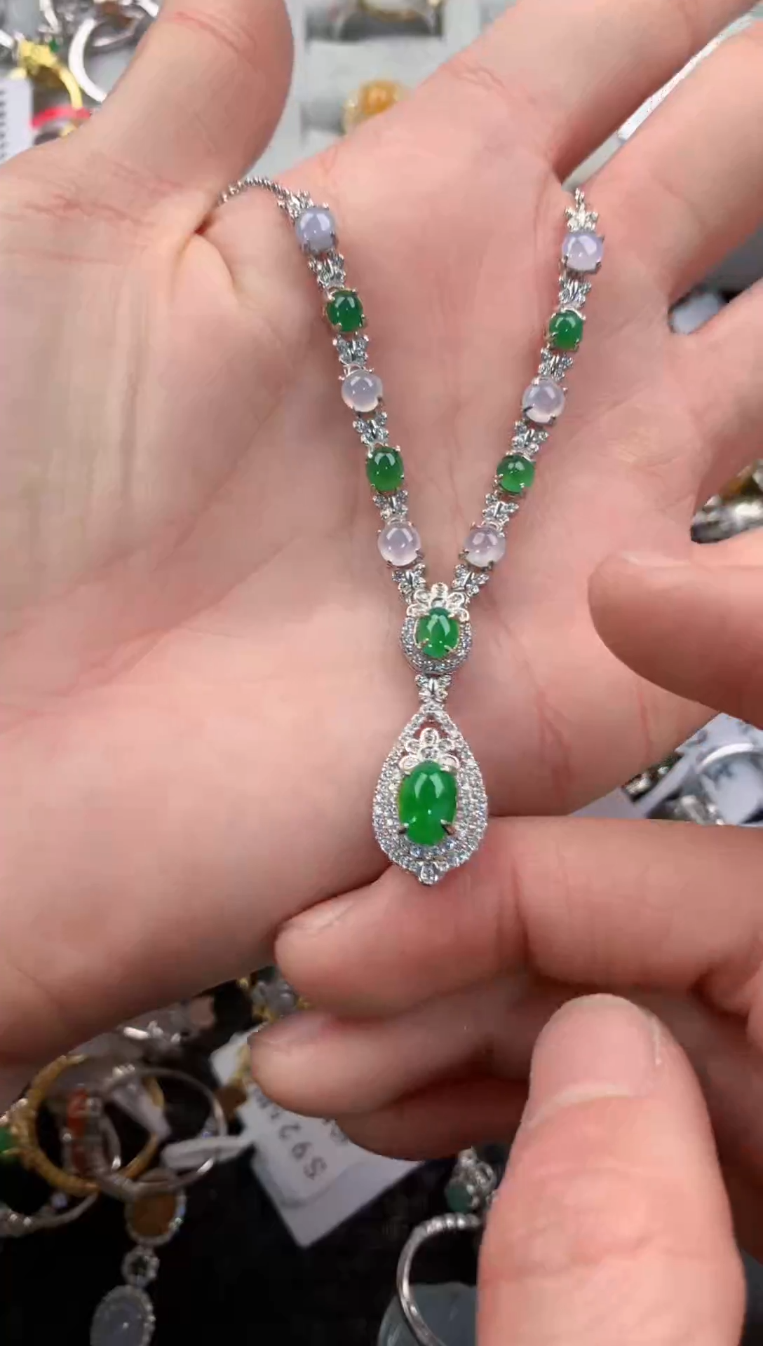 银S925镶嵌戒指翡翠777   8