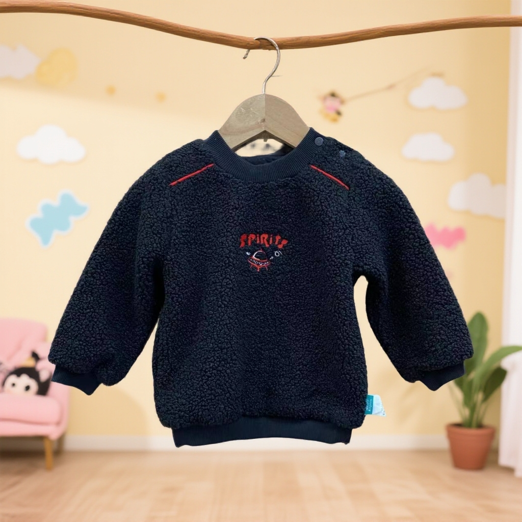 优儿宝贝1141102儿童毛绒卫衣日韩森系棉麻风童装反季宝宝衣服