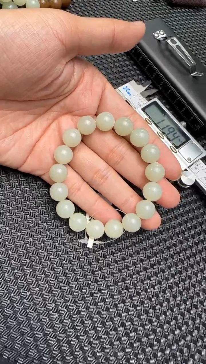 未镶嵌手串和田玉若羌料手串卡12