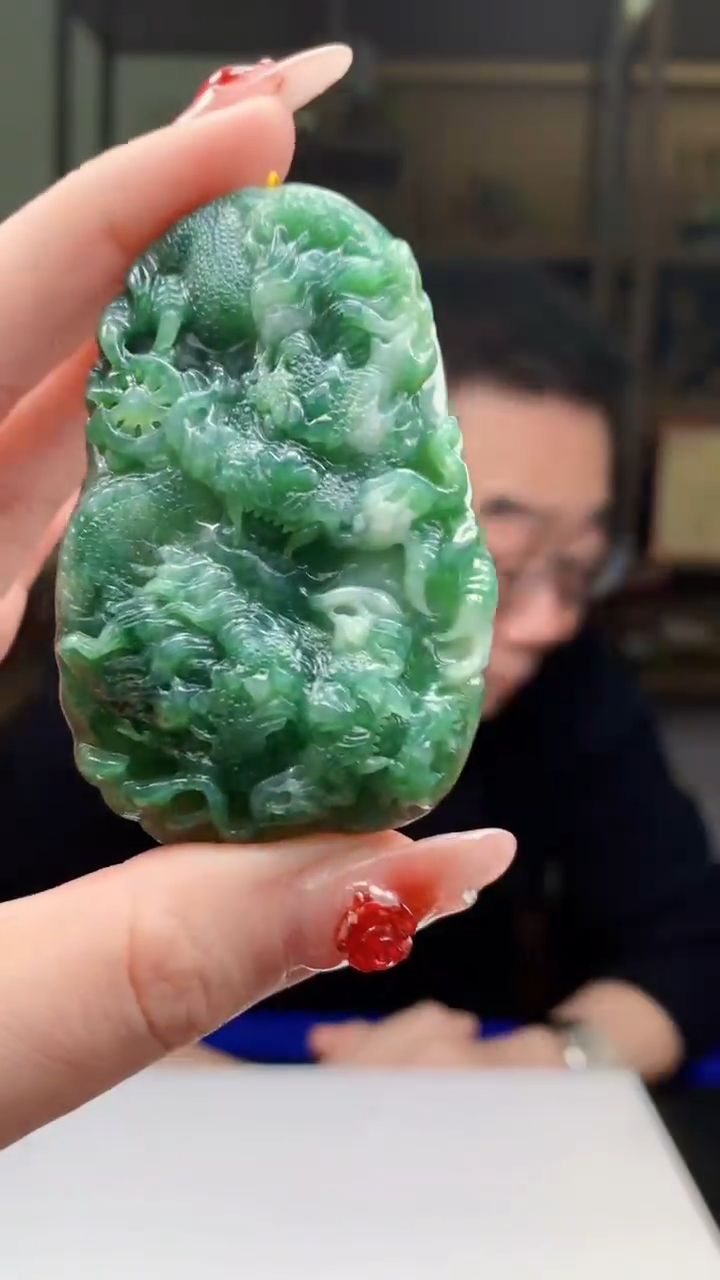 【闪购商品】定制翡翠未镶嵌1044ry-毛货挂件57