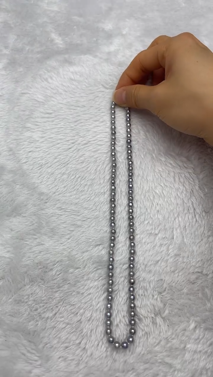 项链银S925镶嵌海水珍珠AK真多麻5-5.5mm