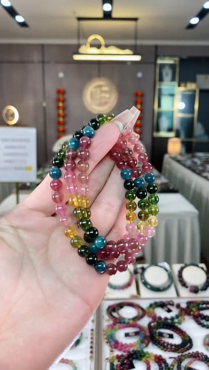 【闪购商品】碧玺三圈手串6mm+未镶嵌（多样性发一条）