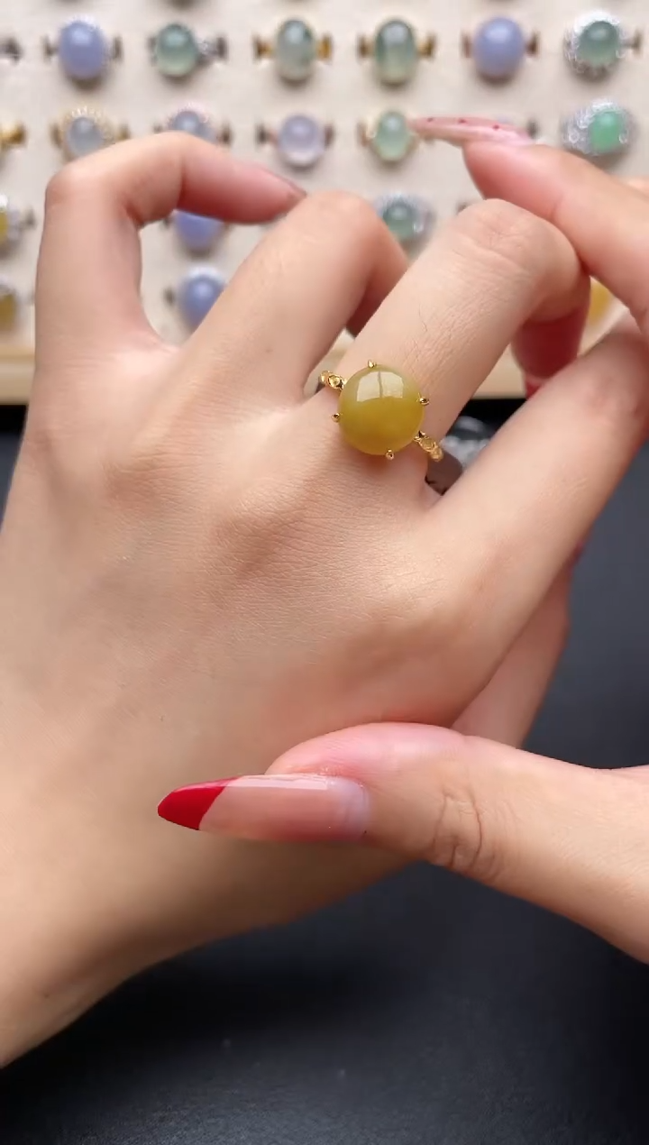 【闪购商品】翡翠戒指银S925镶嵌一物一证一礼盒