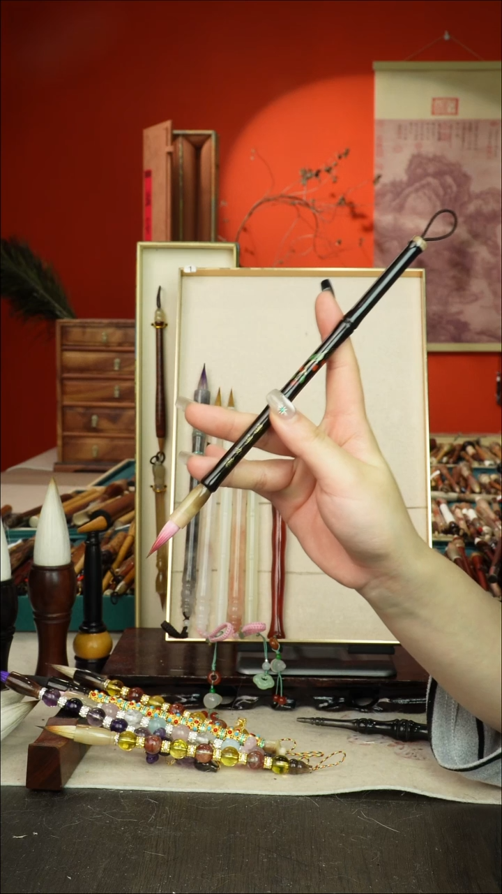 267号闪孤品高货毛笔链接 清水试笔 蘸墨不退