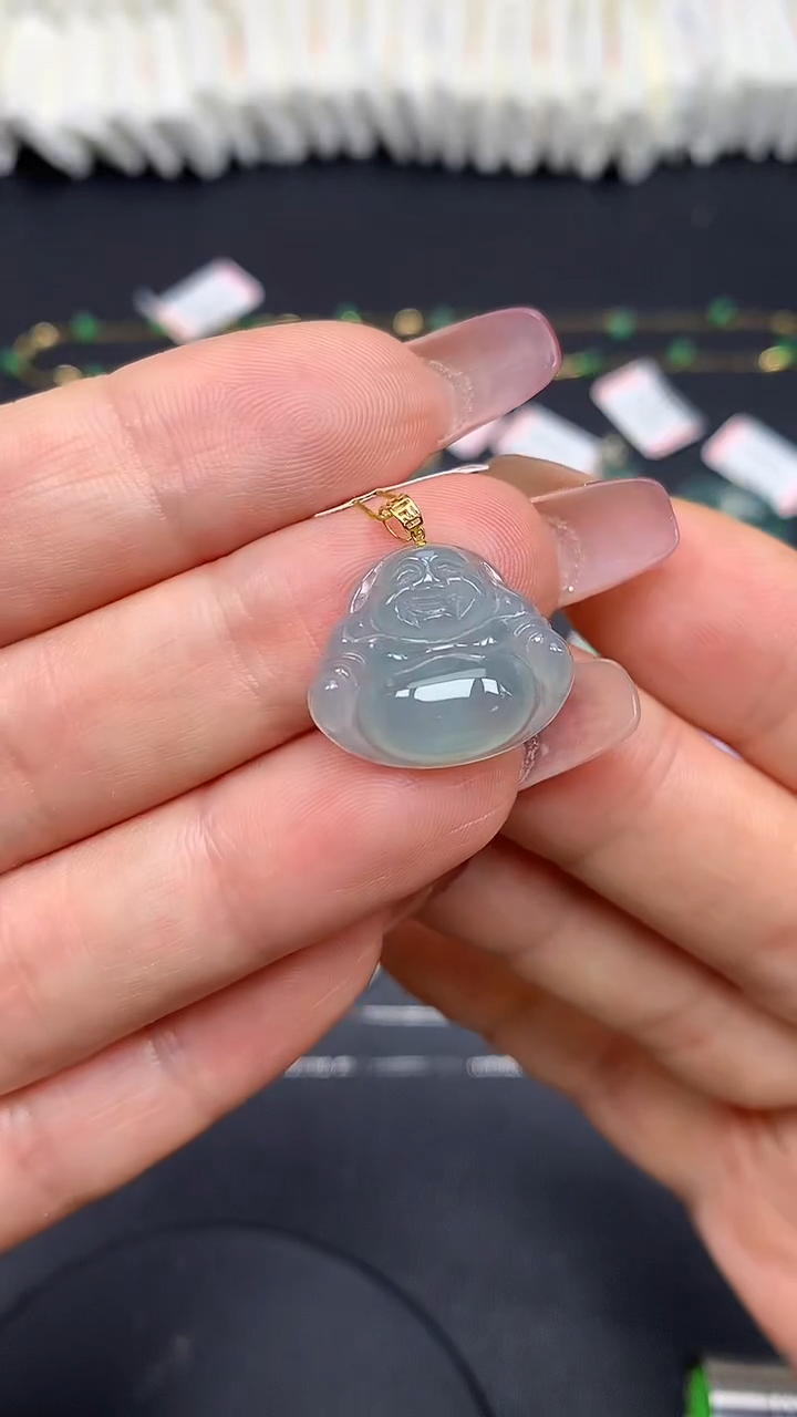 翡翠18K金镶嵌吊坠(不含链)MS193230