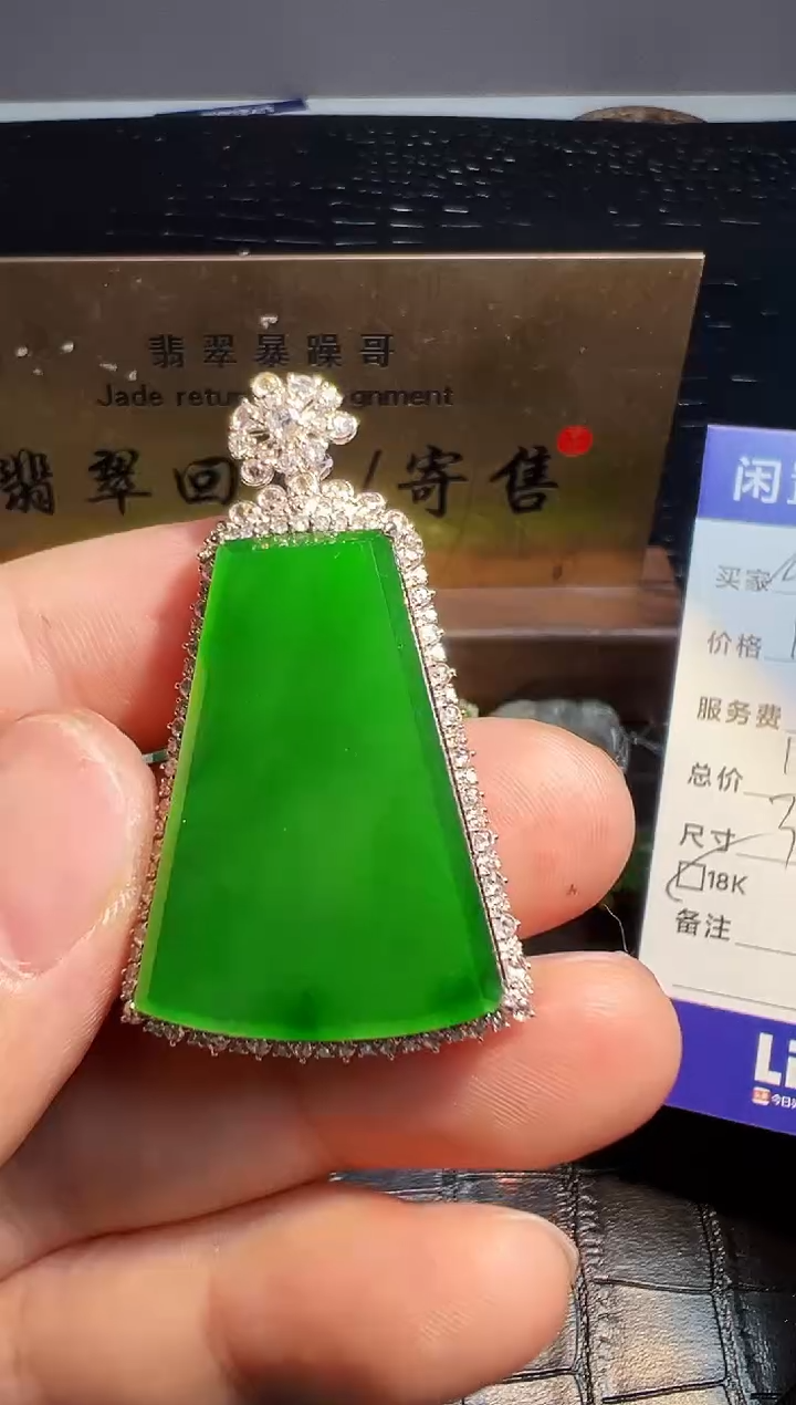 【闪购商品】翡翠颈饰18K金镶嵌翡翠回流