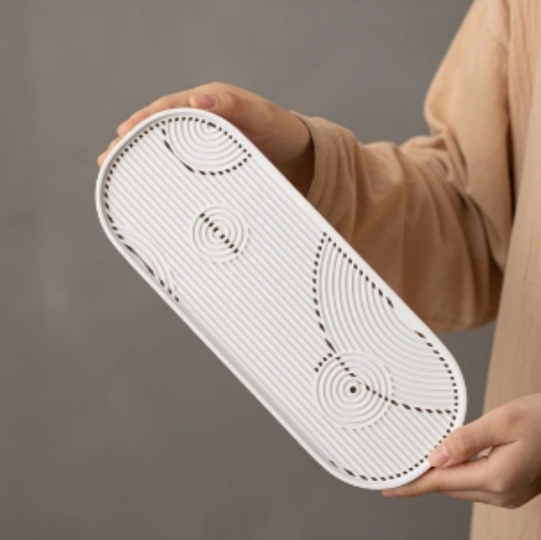 G1001-密胺白色小茶盘沥水小型家用DYTC