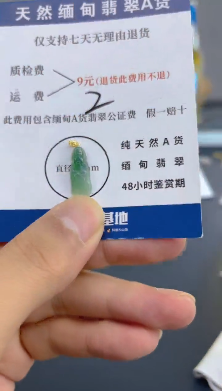 颈饰18K金镶嵌翡翠纯天然缅甸翡翠A货