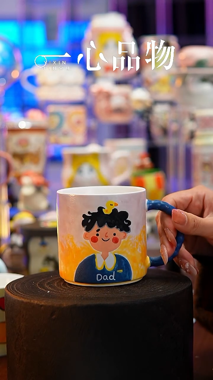 杯子瓷S314景德镇手工手绘杯子摆件