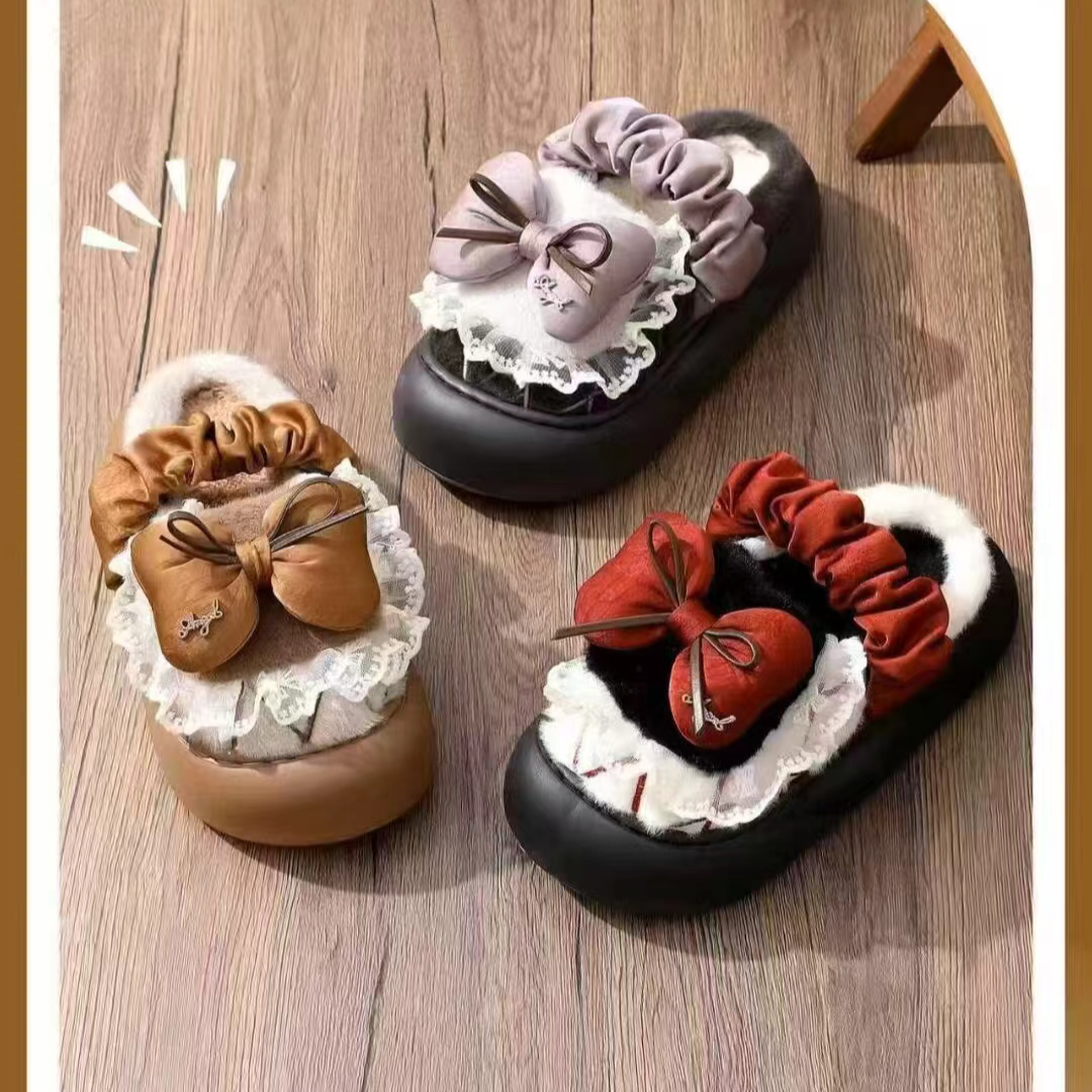 妞妞精选-2025新款女士可爱卡通休闲百搭保暖毛绒棉拖鞋