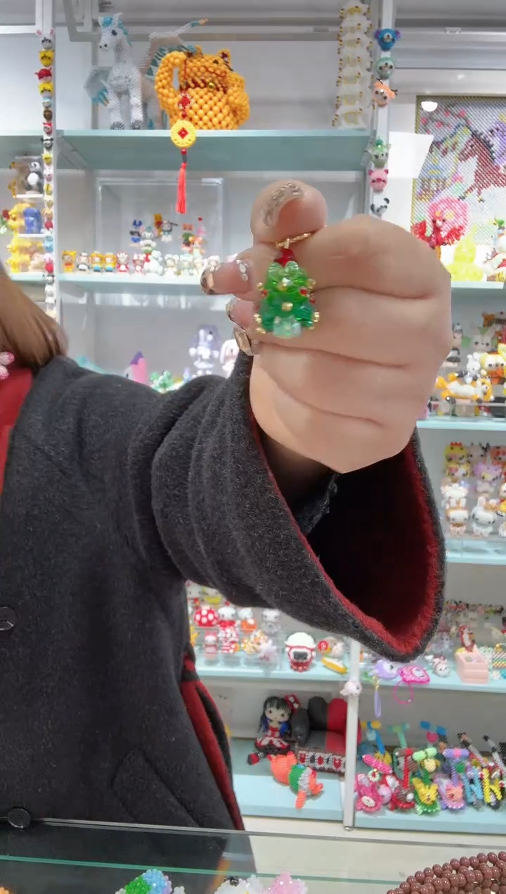 玻璃2501卡4尖圣诞树材料包1套 绿