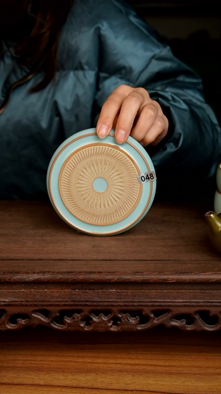 杯048号天青重工杯垫微微不完美