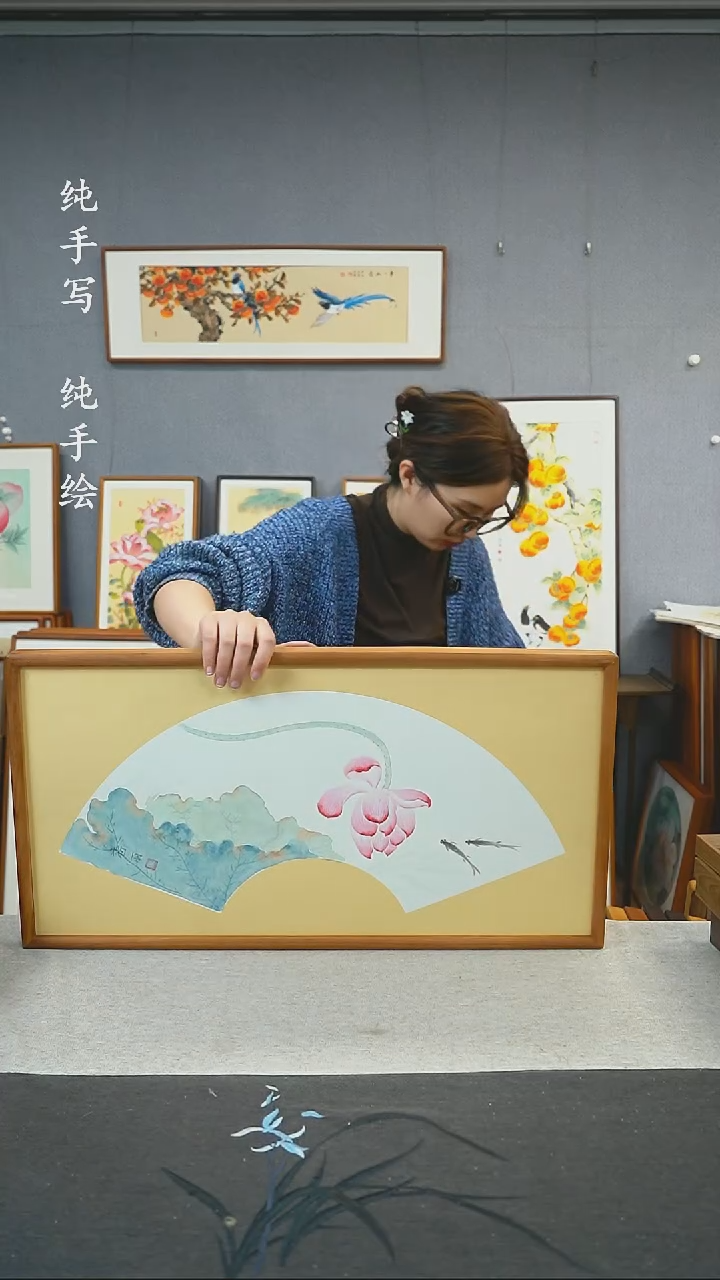 【闪购商品】国画手写手绘带框作品-35*68-马新丽