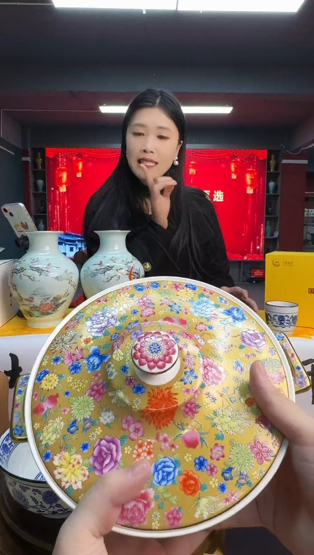 摆件瓷景德镇陶瓷珐琅合盒器