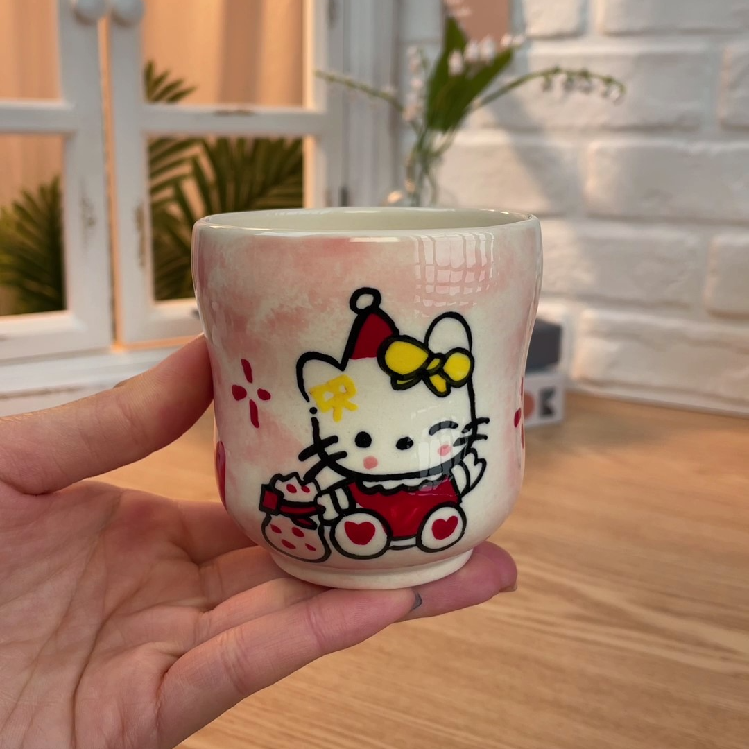 景德镇创意手绘卡通可爱陶瓷杯A29