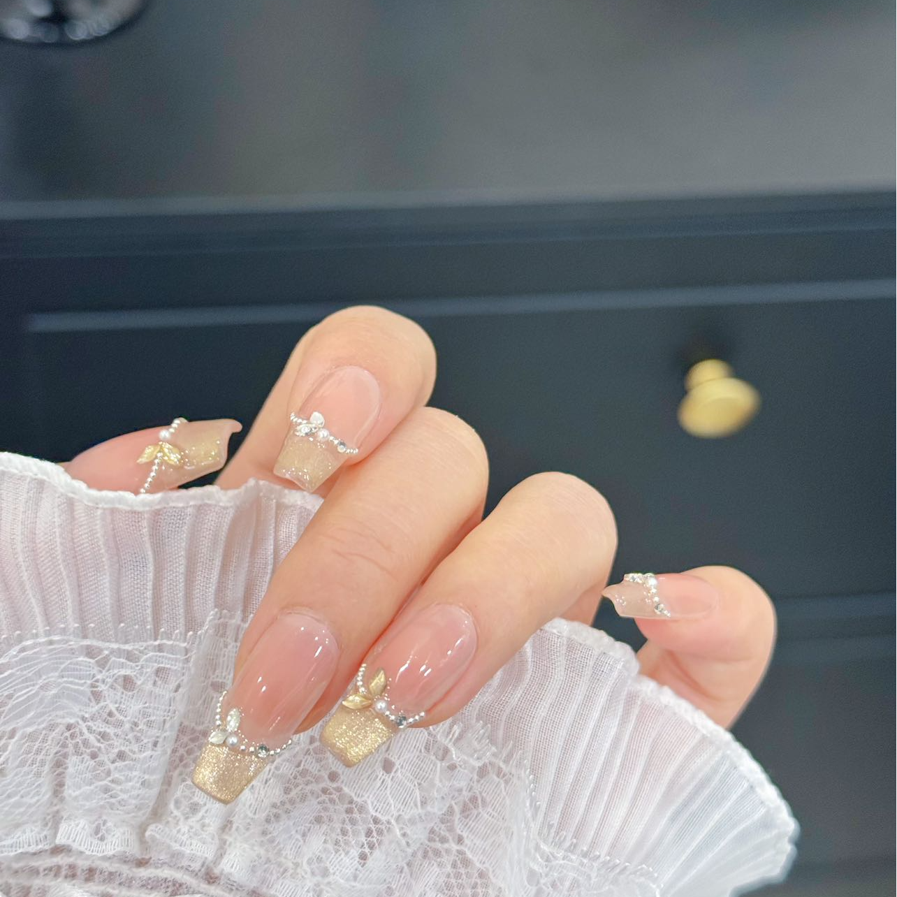 梵屿【浪漫满屋】纯手工定制美甲穿戴甲高定GD0004