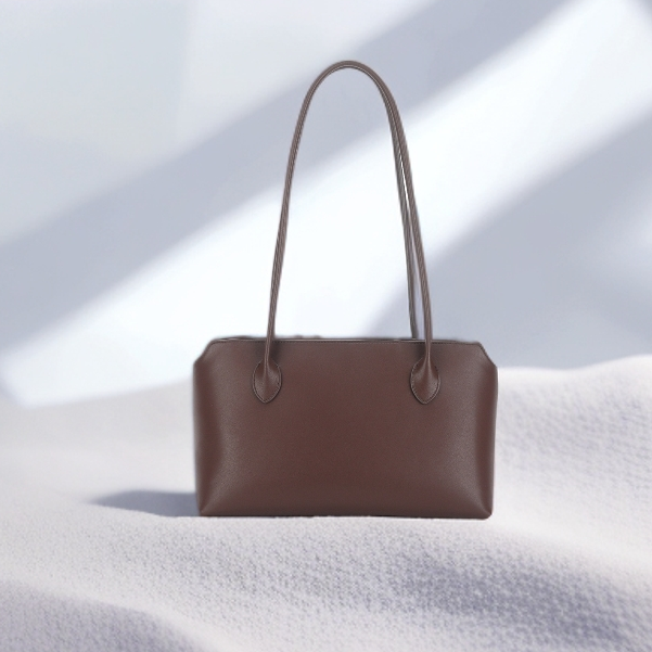 【正包包】头层牛皮托特包极简风百搭腋下包保龄球真皮手提B166