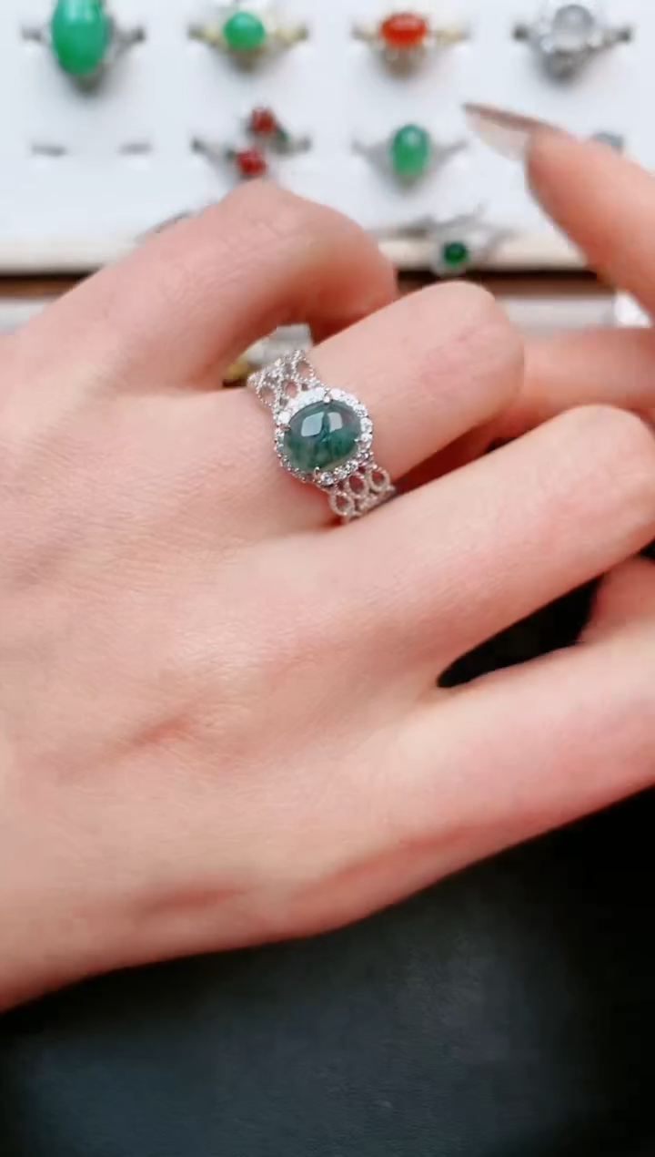 【闪购商品】翡翠戒指银S925镶嵌.....