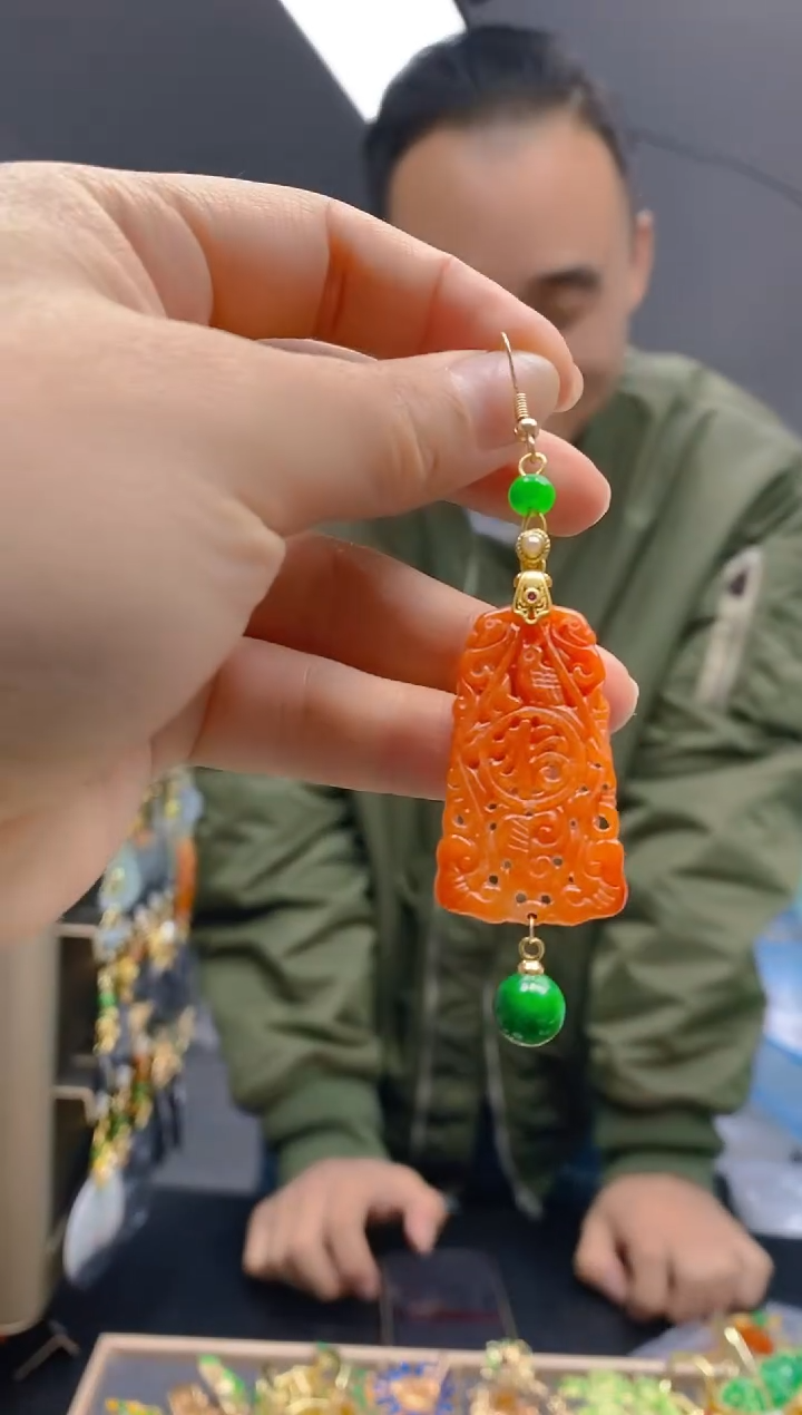 【闪购商品】翡翠耳饰合金0263翡翠耳钩一个