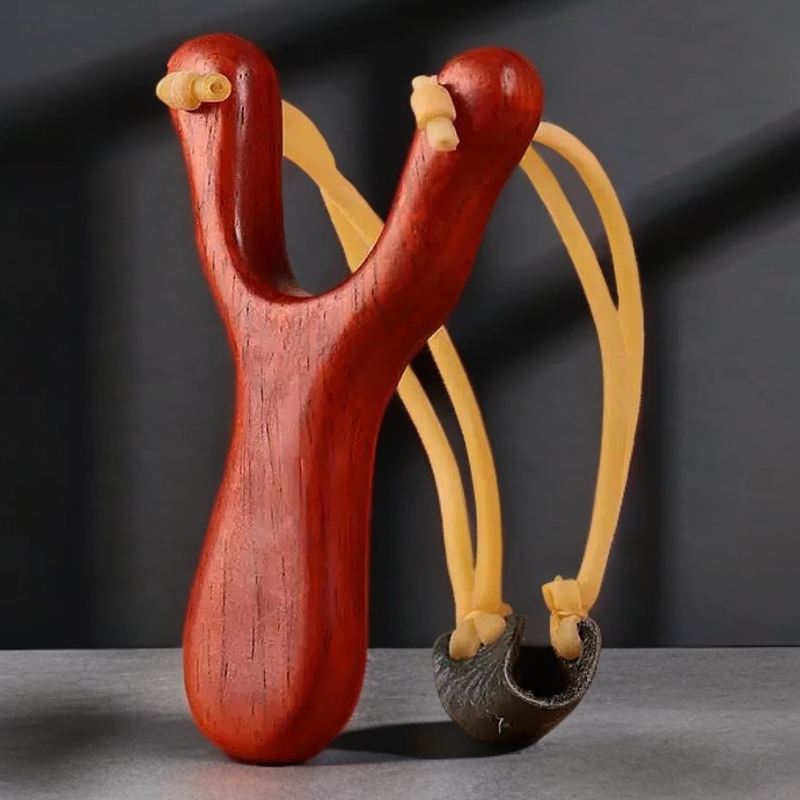 新款弹弓高精度仿木大威力扁皮加厚比赛成年人专用竞技弹工架户外