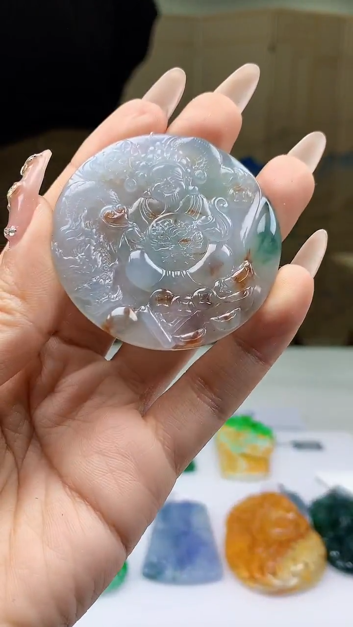 【闪购商品】定制翡翠未镶嵌4688ty-毛货挂件157