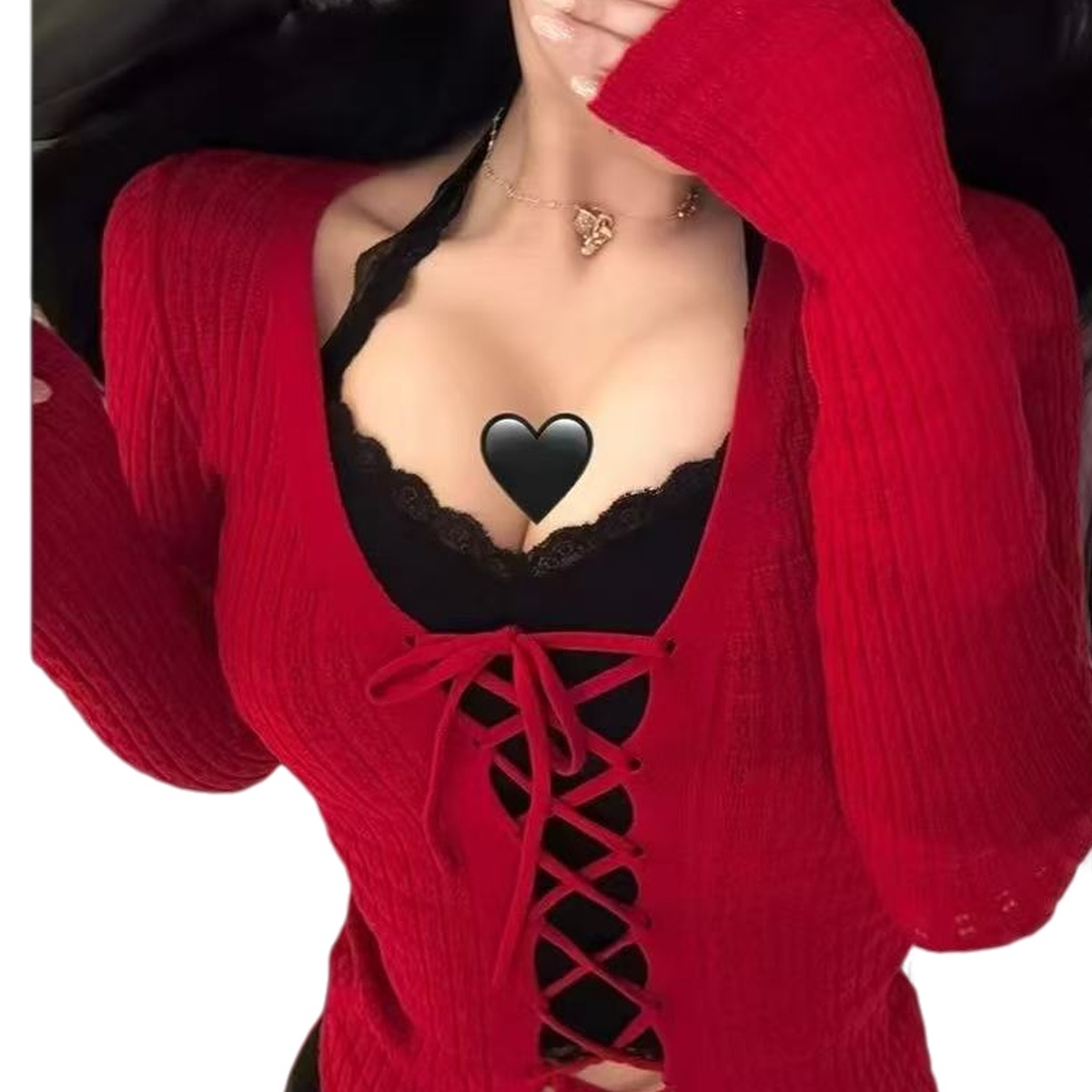 大宝家《魔法游戏》垫肩新款绑带长袖打底衫修身内搭上衣女T恤 