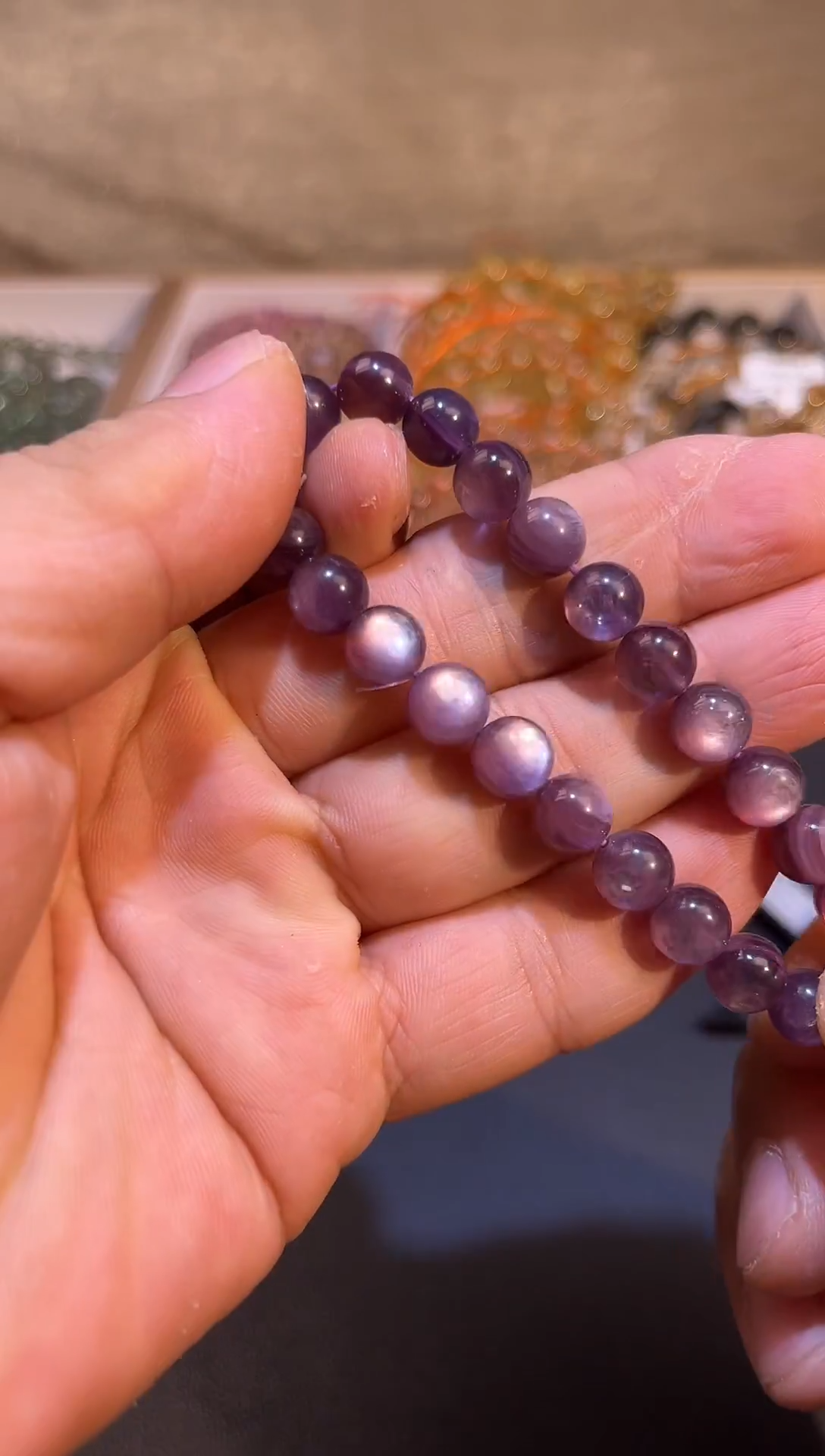 未镶嵌手串水晶SJ-100紫锂云母