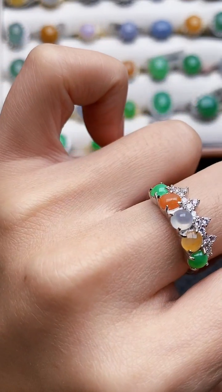 银S925镶嵌戒指翡翠1469