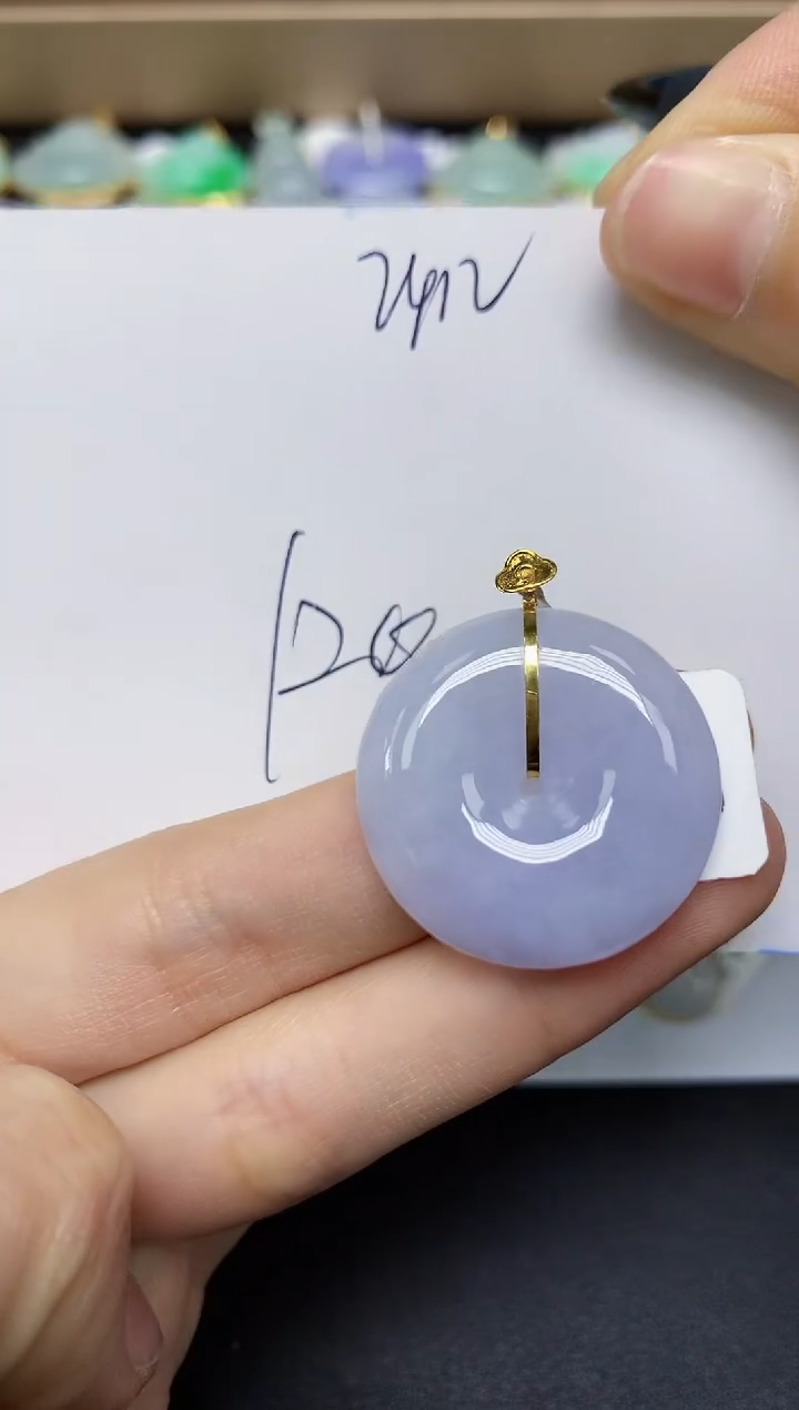 翡翠18K金镶嵌颈饰 天然翡翠A货