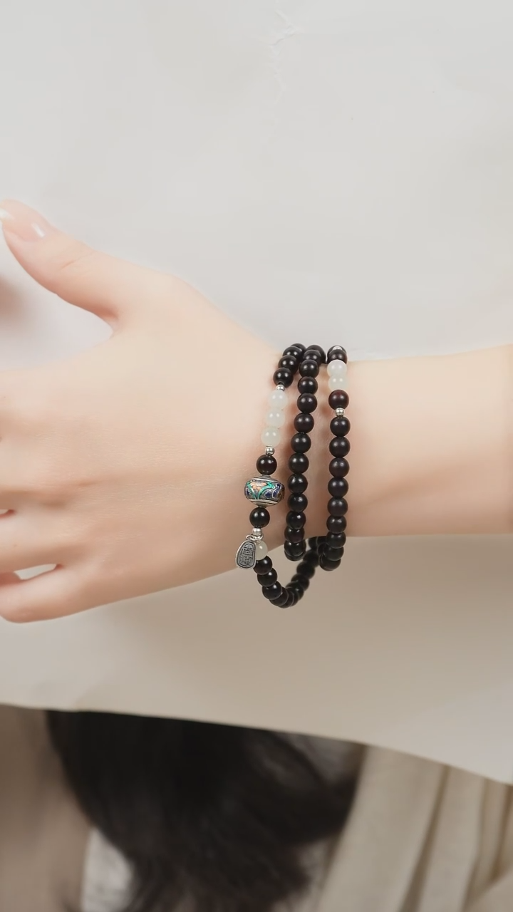 手串檀香紫檀（小叶紫檀）未镶嵌三圈小叶紫檀