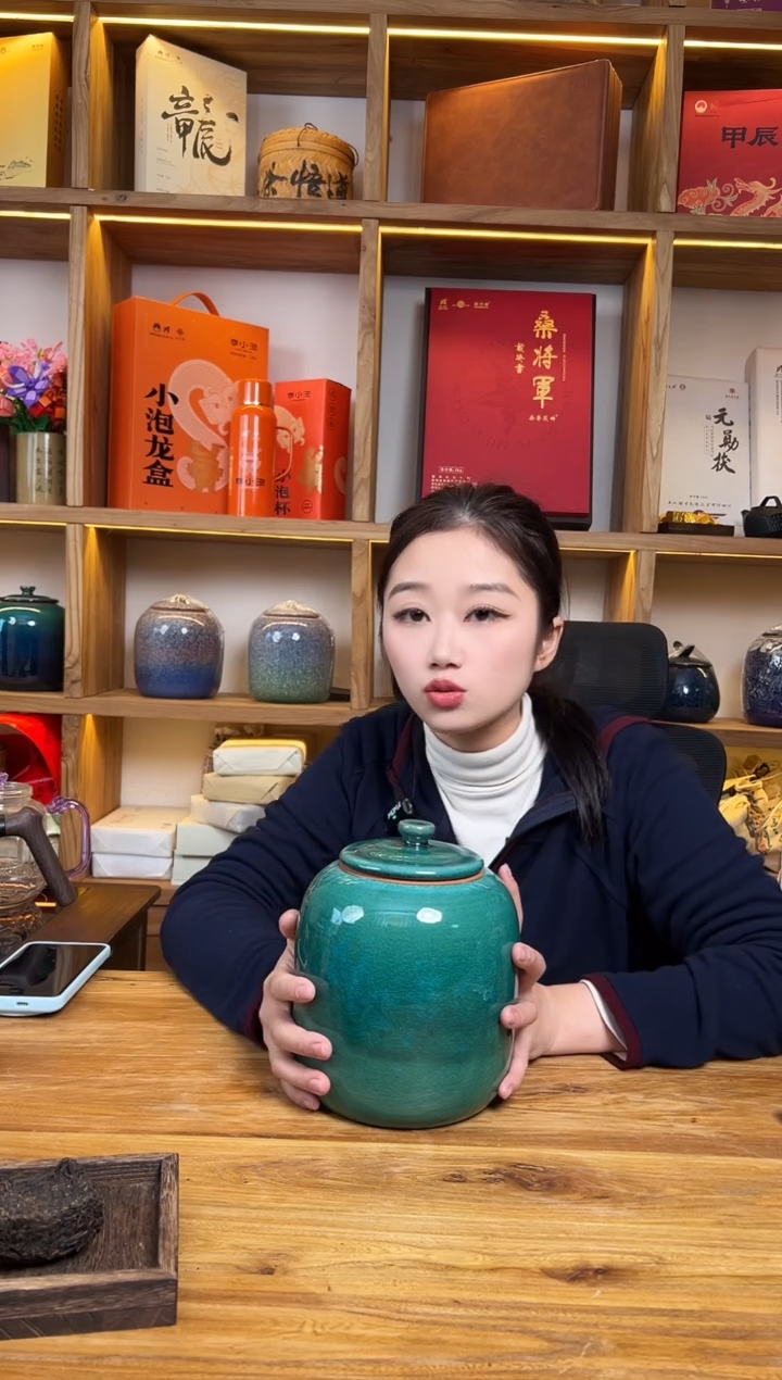 铜官窑 绿釉 罐 