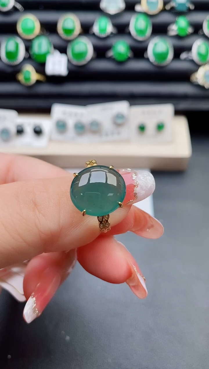 【闪购商品】翡翠戒指银S925镶嵌321312