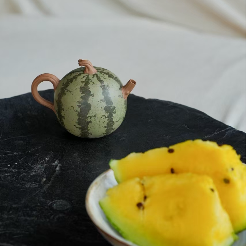 松泉茶器丨《大西瓜140ml》紫砂迷你壶  有趣  可爱 140ml 